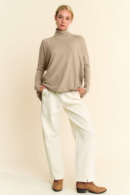 DAVI & DANI TURTLENECK LONG SLEEVE KNIT TOP