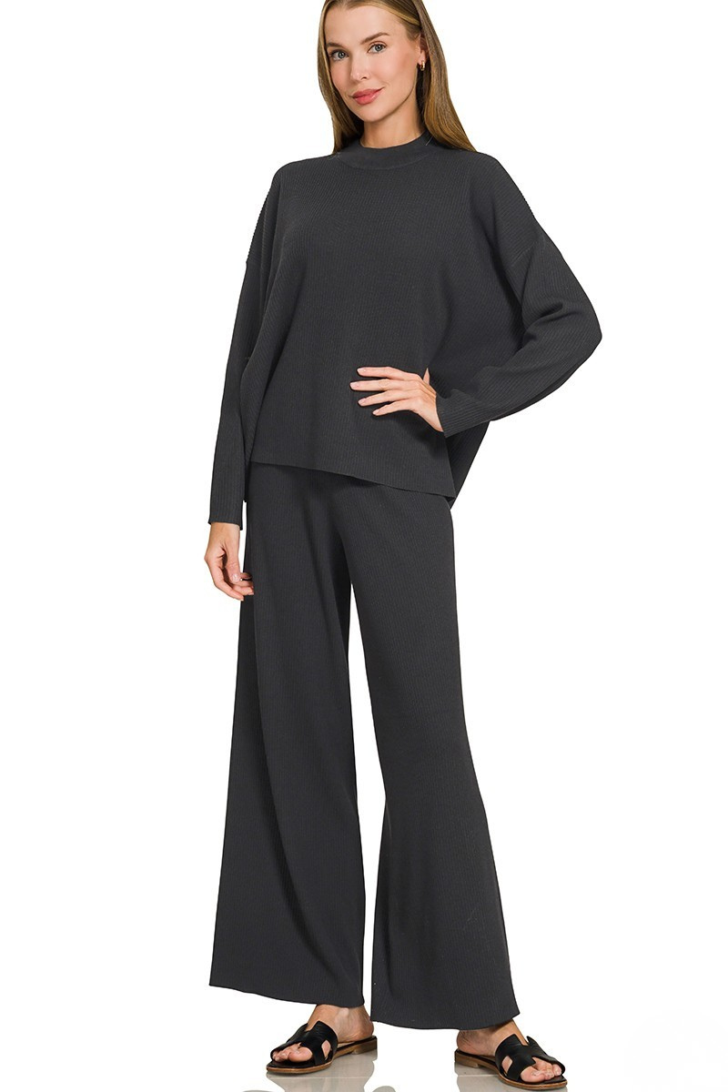 ZENANA VISCOSE SWEATER TOP & PANTS SET