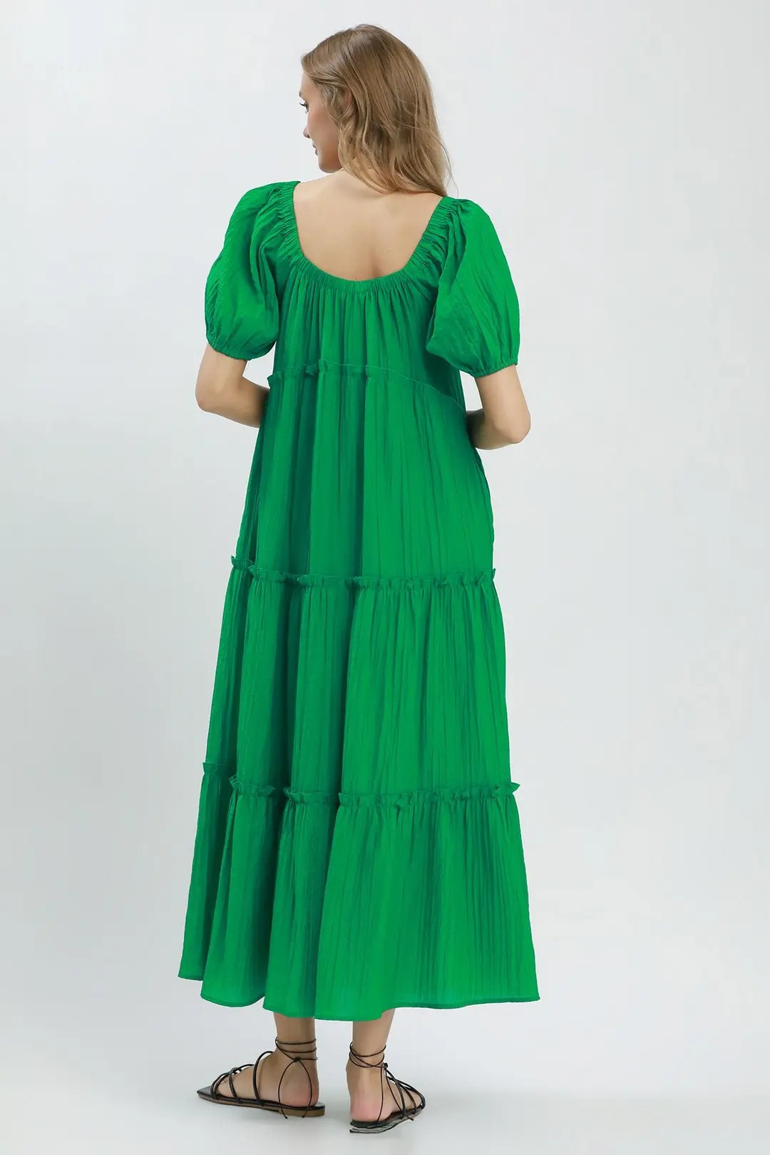 UMGEE TIERED MIDI DRESS - GREEN