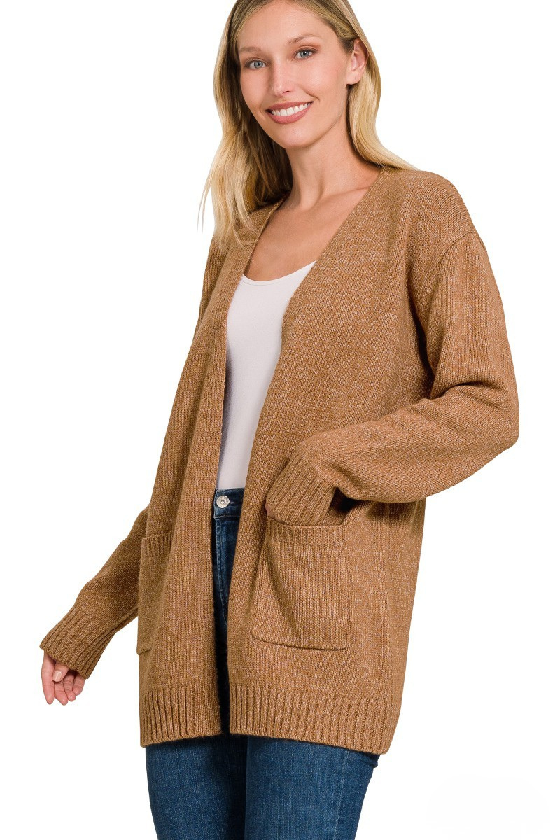 ZENANA OPEN CARDIGAN - DEEP CAMEL