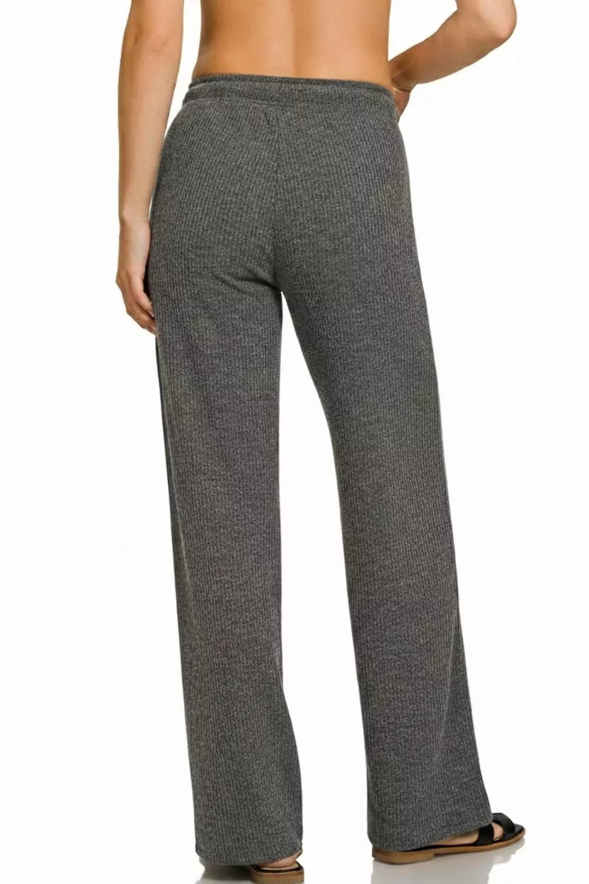ZENANA RIBBED DRAWSTRING LOUNGE PANTS