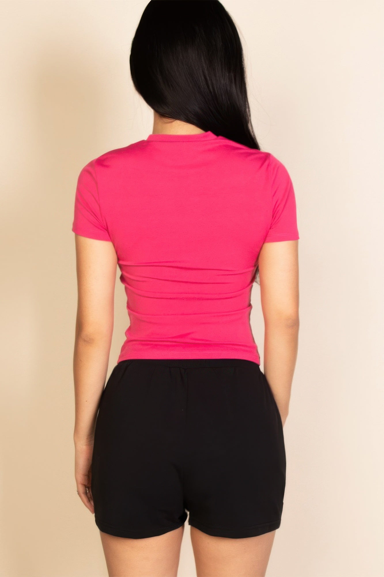 RIBBED SHORT SLEEVE TOP