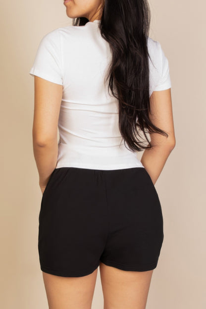 RIBBED SHORT SLEEVE TOP